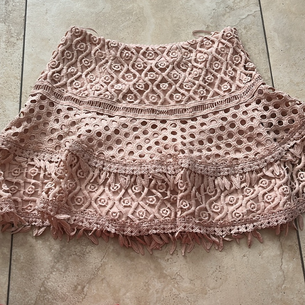 Aqua Bloomingdales blush rose pink with details, women's size xs mini skirt